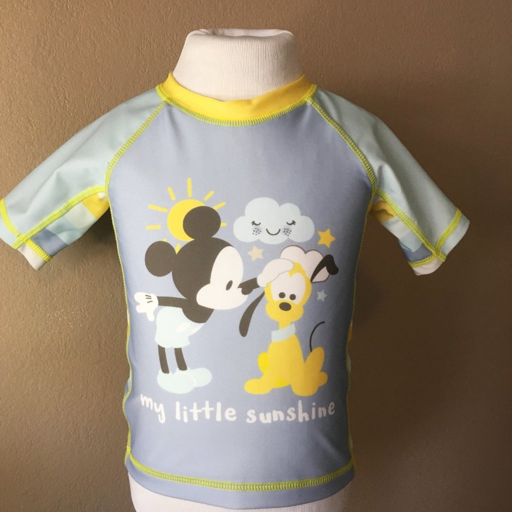 DISNEY BABY Mickey Mouse Baby Boy Swimsuit - Rash Guard and Swim Trunk ๐ญ - Picture 3 of 15